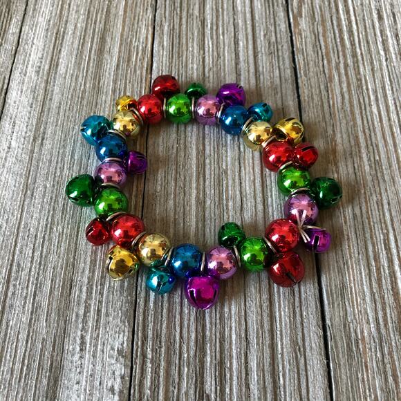 Jingle Bell Elastic Bracelet Women’s Jewelry Holiday Christmas - Picture 2 of 2